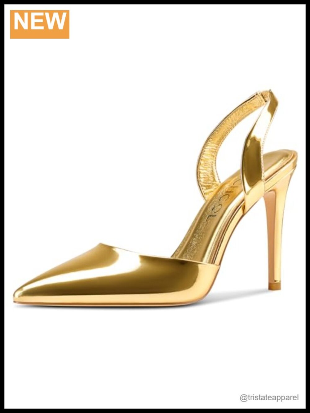 Women's Pointed Toe Slingback Stiletto High Heel Pumps Slip-On 3.9 Inch Heels